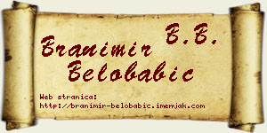Branimir Belobabić vizit kartica